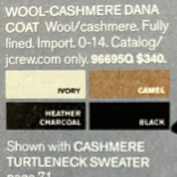 J.Crew black Dana womens wool/cashmere coat size 2 - Picture 4 of 7